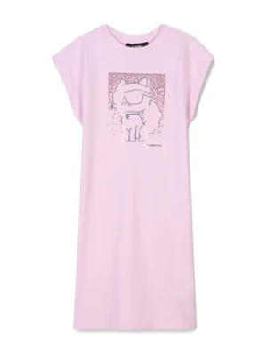 Karl Lagerfeld Kids Sukienka codzienna Z30456 S Różowy Regular Fit