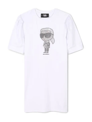 Karl Lagerfeld Kids Sukienka codzienna Z30458 S Biały Regular Fit