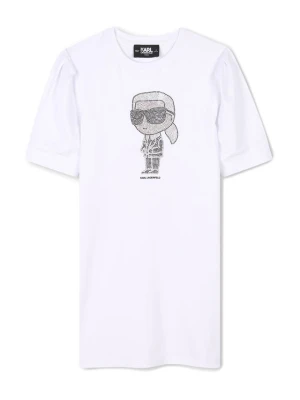 Karl Lagerfeld Kids Sukienka codzienna Z30458 S Biały Regular Fit