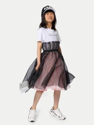Karl Lagerfeld Kids Sukienka codzienna Z31140 D Różowy Regular Fit