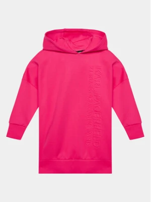 Karl Lagerfeld Kids Sukienka dzianinowa Z12247 D Różowy Regular Fit