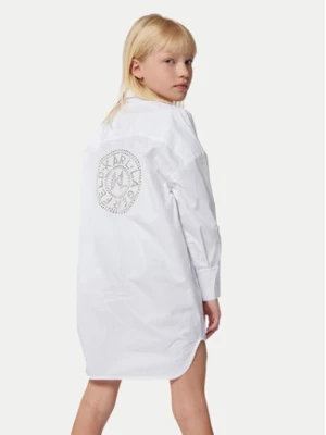 Karl Lagerfeld Kids Sukienka koszulowa Z30080 S Biały Regular Fit