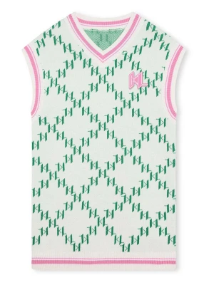 Karl Lagerfeld Kids Sukienka w kolorze biało-zielono-jasnoróżowym rozmiar: 164