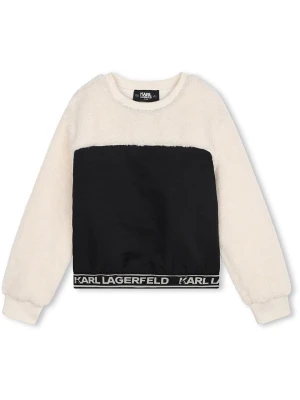 Karl Lagerfeld Kids Sweter w kolorze kremowo-czarnym rozmiar: 140