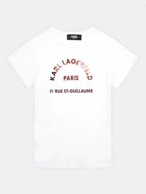 Karl Lagerfeld Kids T-Shirt Z15443 S Biały Regular Fit