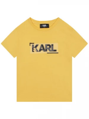 Karl Lagerfeld Kids T-Shirt Z25397 S Żółty Regular Fit
