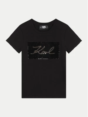 Karl Lagerfeld Kids T-Shirt Z30210 S Czarny Regular Fit