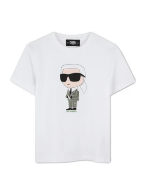 Karl Lagerfeld Kids T-Shirt Z30437 S Biały Regular Fit