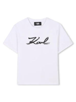 Karl Lagerfeld Kids T-Shirt Z30485 S Biały Regular Fit