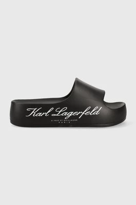 Karl Lagerfeld klapki KOBO II damskie kolor czarny na platformie KL86000