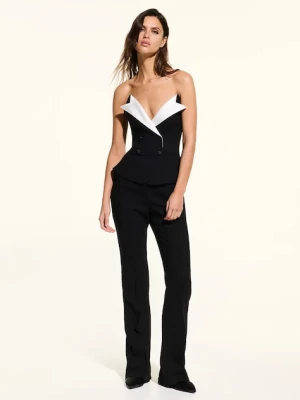 Karl Lagerfeld kombinezon Karl Lagerfeld Studio kolor czarny z dekoltem w szpic A2W13065