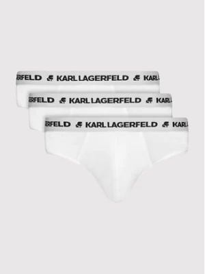 KARL LAGERFELD Komplet 3 par slipów Logo 211M2103 Biały