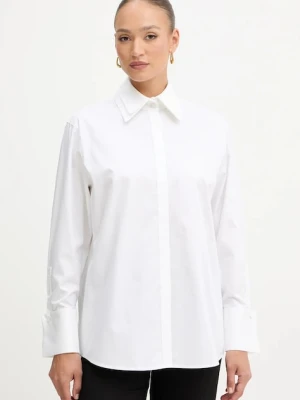 Karl Lagerfeld koszula bawełniana damska kolor biały relaxed z kołnierzykiem klasycznym A3W11020