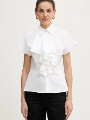 Karl Lagerfeld koszula bawełniana damska kolor biały slim z kołnierzykiem klasycznym A3W11035