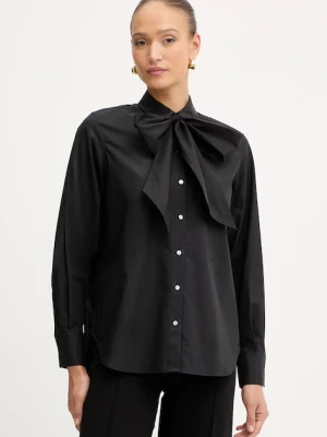 Karl Lagerfeld koszula bawełniana damska kolor czarny regular A4W11009
