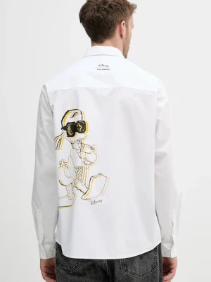 Karl Lagerfeld koszula bawełniana DISNEY męska kolor biały relaxed z kołnierzykiem klasycznym 553270.605988