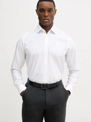 Karl Lagerfeld koszula bawełniana męska kolor biały regular z kołnierzykiem klasycznym 561784.605192