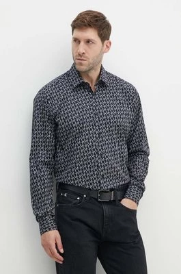 Karl Lagerfeld koszula bawełniana męska kolor czarny regular z kołnierzykiem klasycznym 543678.605000