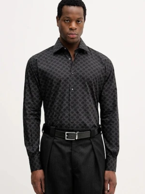 Karl Lagerfeld koszula bawełniana męska kolor czarny regular z kołnierzykiem klasycznym 561666.605000