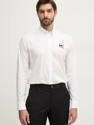 Karl Lagerfeld koszula męska kolor biały regular z kołnierzykiem button-down