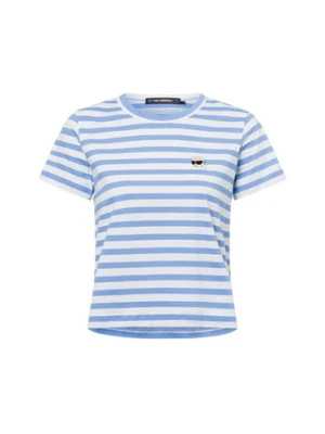 KARL LAGERFELD Koszulka damska - Ikon Stripe Kobiety Bawełna niebieski|biały w paski,
