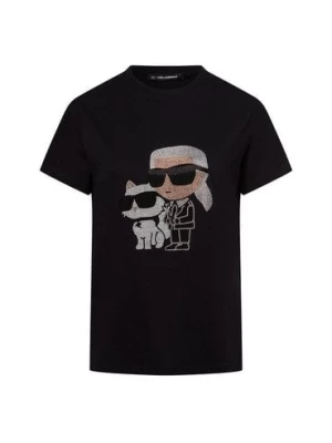 KARL LAGERFELD Koszulka damska - Ikonik 2.0 Couple Kobiety Bawełna czarny jednolity,