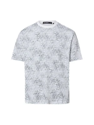 KARL LAGERFELD Koszulka męska Mężczyźni Bawełna (100%) biały|szary wzorzysty,