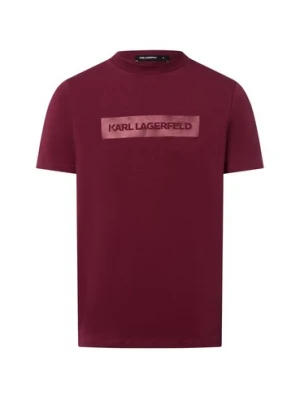 KARL LAGERFELD Koszulka męska Mężczyźni Bawełna czerwony nadruk,