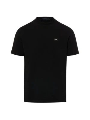 KARL LAGERFELD Koszulka męska Mężczyźni Dżersej czarny jednolity,