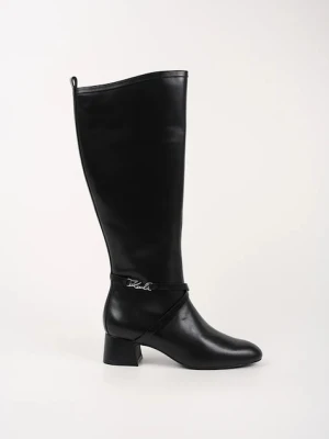 Karl Lagerfeld kozaki BONNIE damskie kolor czarny na słupku KL30375