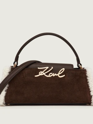 Karl Lagerfeld Kuferek K / Signature | zamsz | shearling brązowy