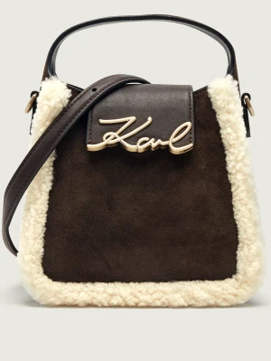 Karl Lagerfeld Kuferek K / Signature | zamsz | shearling brązowy