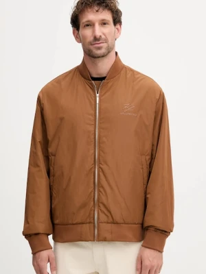 Karl Lagerfeld kurtka bomber kolor brązowy przejściowa 553590.505710