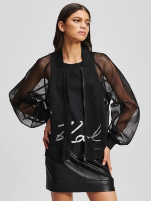 Karl Lagerfeld kurtka bomber kolor czarny przejściowa oversize A2W14045