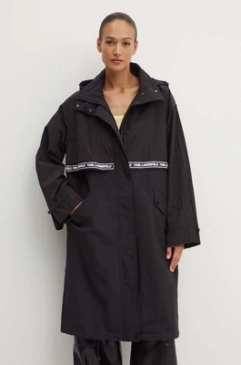 Karl Lagerfeld kurtka damska kolor czarny przejściowa oversize 245W1502
