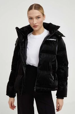 Karl Lagerfeld kurtka damska kolor czarny zimowa