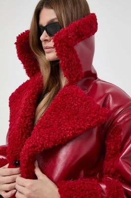 Karl Lagerfeld kurtka damska kolor czerwony przejściowa oversize