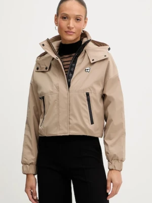 Karl Lagerfeld kurtka IKON kolor beżowy przejściowa LWEMP606