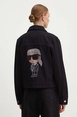 Karl Lagerfeld kurtka jeansowa damska kolor czarny przejściowa 236W1408