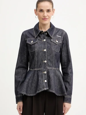 Karl Lagerfeld kurtka jeansowa kolor granatowy przejściowa A3W14001