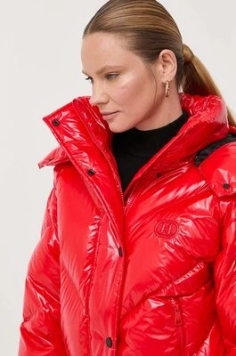 Karl Lagerfeld kurtka puchowa damska kolor czerwony zimowa
