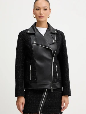 Karl Lagerfeld kurtka z dodatkiem wełny kolor czarny przejściowa B1W14001