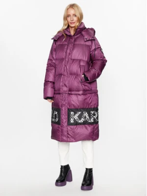 KARL LAGERFELD Kurtka zimowa Check 236W1506 Różowy Regular Fit