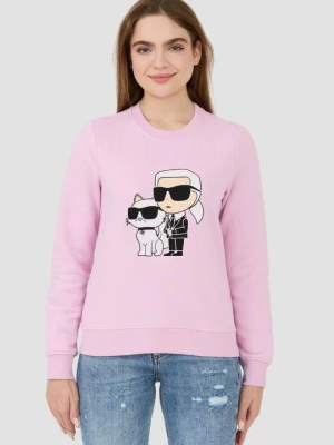 KARL LAGERFELD Lawendowa bluza Ikonik 2.0 Sweatshirt