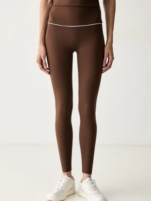 Karl Lagerfeld legginsy damskie brązowy
