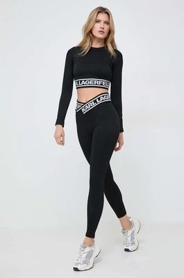 Karl Lagerfeld legginsy damskie kolor czarny gładkie