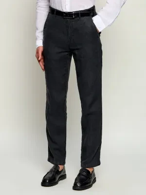 Karl Lagerfeld Lniane spodnie chino KL-CHASE | Regular Fit