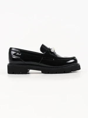 Karl Lagerfeld loafersy damskie skórzane Lowell czarny