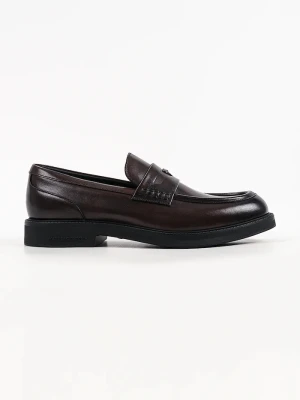 Karl Lagerfeld loafersy męskie skórzane Kai brązowy