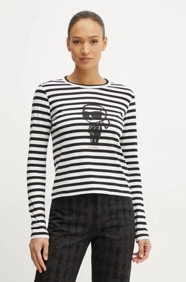 Karl Lagerfeld longsleeve bawełniany kolor czarny A1W17137